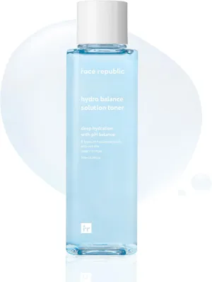 Face Republic Hydro Balance Solution Toner 160ml 5.41 fl oz | Hydrating & Balancing | Hyaluronic Acids, Panthenol, Adenosine | Soft, Plump Skin | Vegan Korean Skin Care