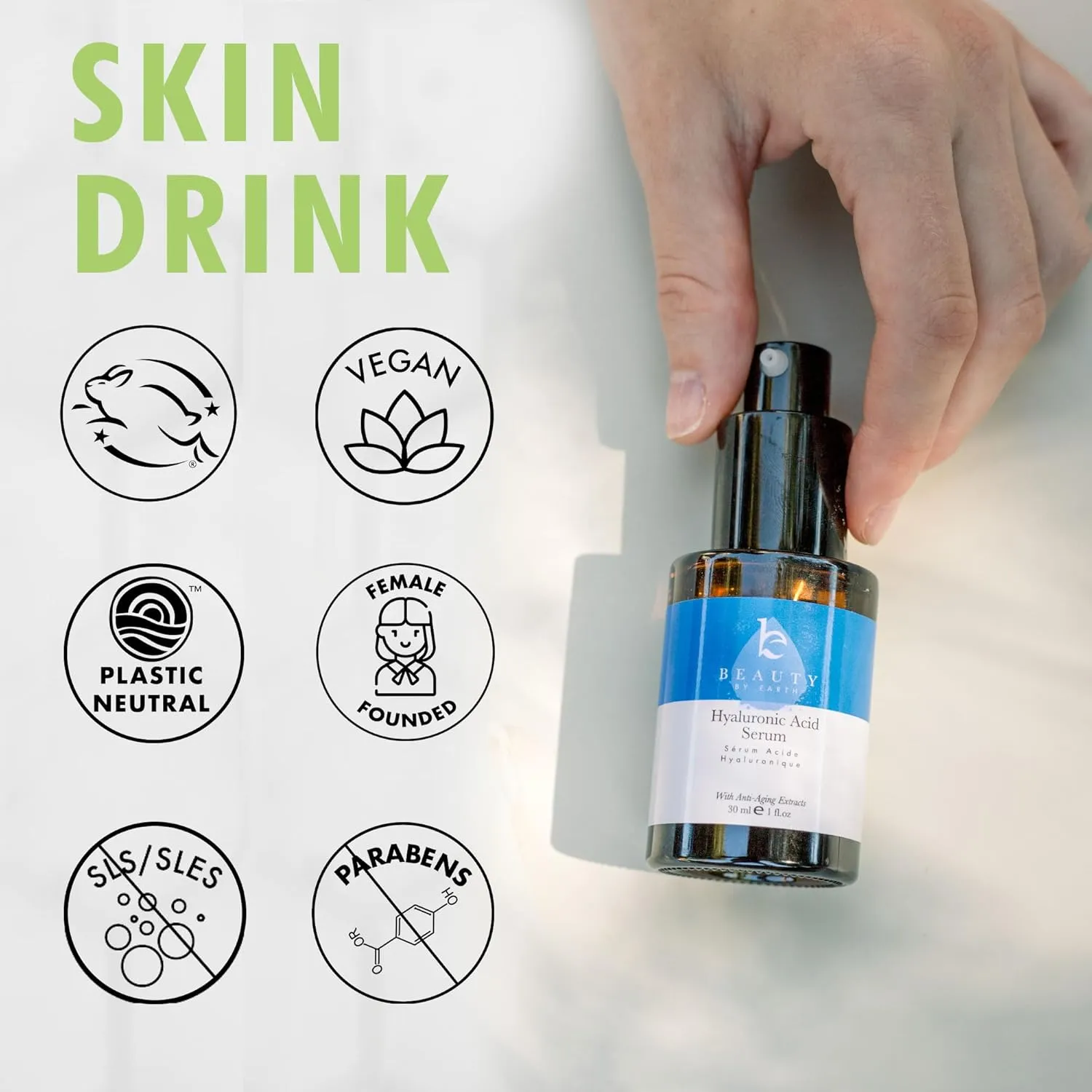 Face Serum - Hyaluronic Acid Serum for Face Anti Aging Serum with Hyaluronic Acid & Aloe Vera Hydrating Serum, Anti Wrinkle Serum for Face (2 Fl Oz)