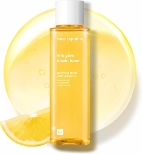 Face Republic Vita Glow Niacin Toner 160ml 5.41 fl oz | Vitamin Complex | Vitalizing & Purifying | Radiant Glow for Dull Skin | 7 Hyaluronic Acids, Vitamin C, Niacinamide | Vegan Korean Skincare