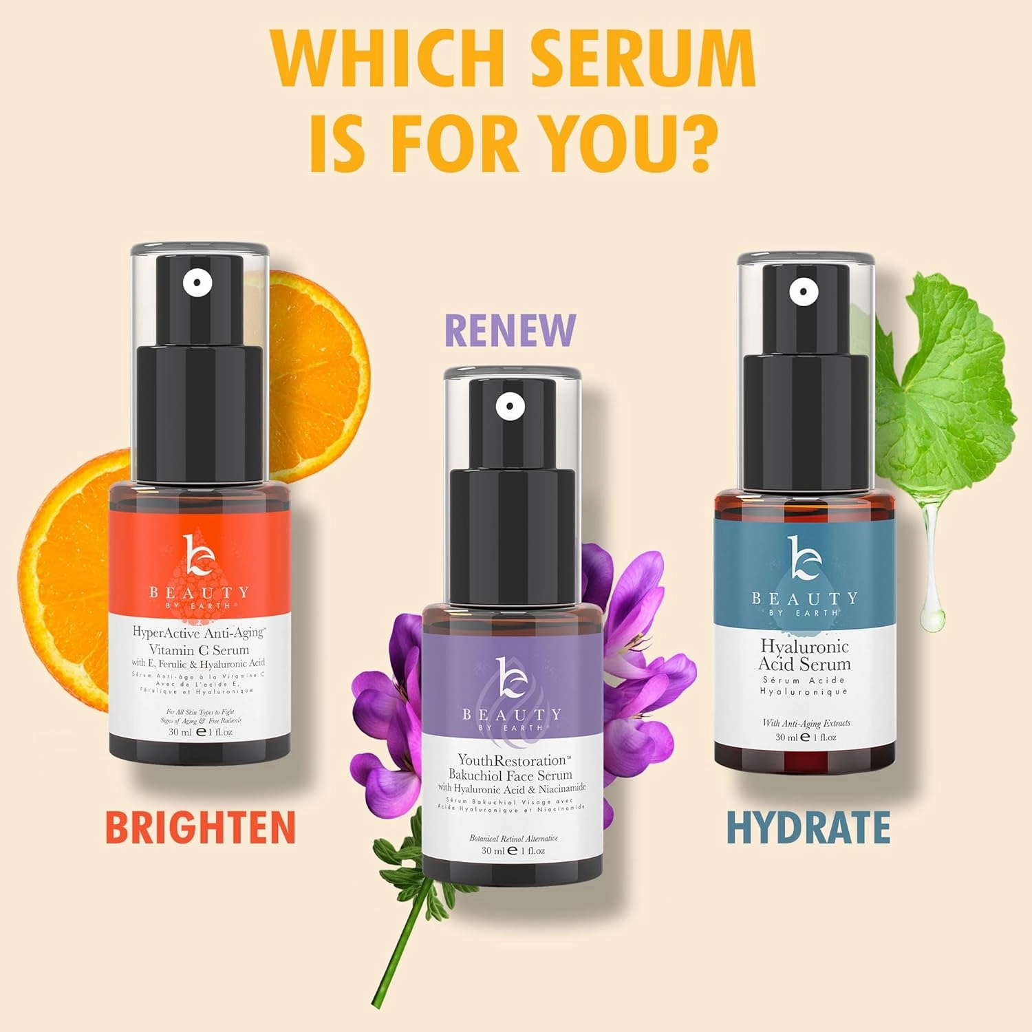 Face Serum - Vitamin C Serum for Face Anti Aging Serum with Hyaluronic Acid & Ferulic Acid Brightening Serum, Anti Wrinkle Serum for Face (2 Fl Oz)