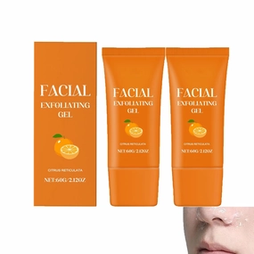Facial Exfoliating Gel, Orange Enzyme Exfoliator, Purifying Exfoliating Gel, Cleansing Facial Foam, Moisturizer Face Body Scrub, Deep Cleansing Moisturizing (2pcs)