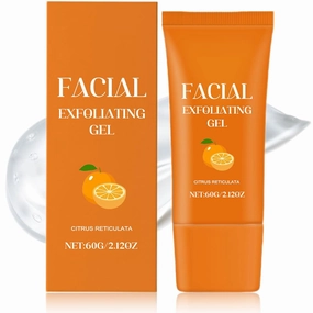 Facial Exfoliating Gel, Orange Enzyme Exfoliator Scrub, Purifying Exfoliating Gel for Face and Body, Remove Blackheads Moisturize Cleansing, Deep Cleansing Pore for All Skin Types (1pcs)