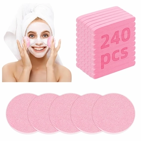Facial Sponges – 240 Count – Efforest Compressed Face Sponge for Face Wash Cleansing, Sponges Pads Exfoliating Mask, Makeup Removal