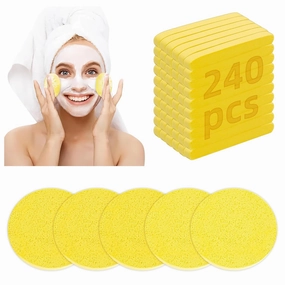 Facial Sponges – 240 Count – Efforest Compressed Face Sponge for Face Wash Cleansing, Sponges Pads Exfoliating Mask, Makeup Removal