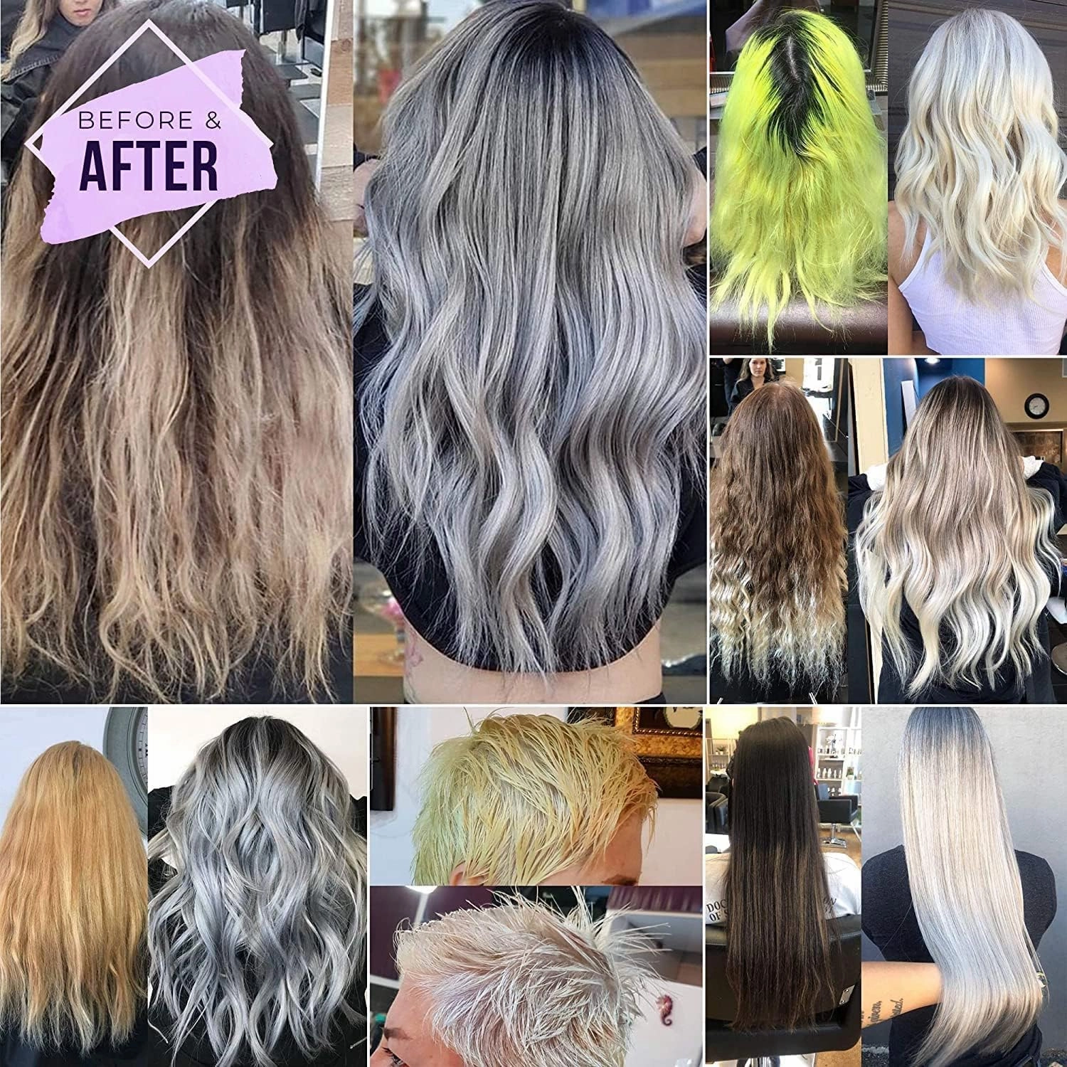 Fanola No Yellow Hair Mask With Purple Violet Pigments To Eliminate Unwanted Yellow Tones & Brassiness In Platinum, Light Blonde, Gray, Bleached, or Highlighted Hair - 11.83oz (Pack of 2)