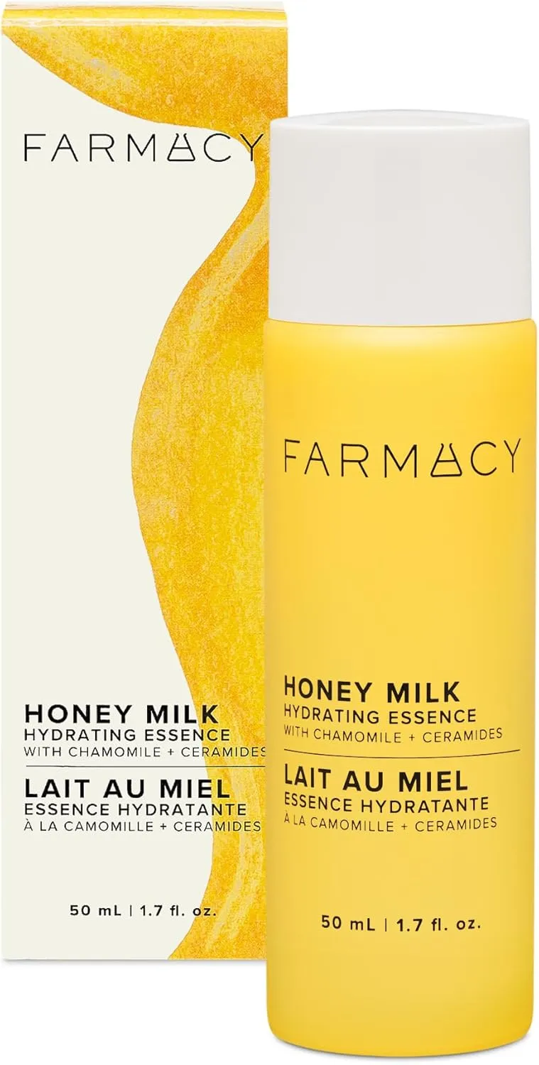 Farmacy Hydrating Essence - Hydrating Honey Milk Toner   Facial Essence to Soothe, Moisturize and Strengthen Skin Barrier - Preps Complexion for Skincare Products or Makeup Application (50ml)