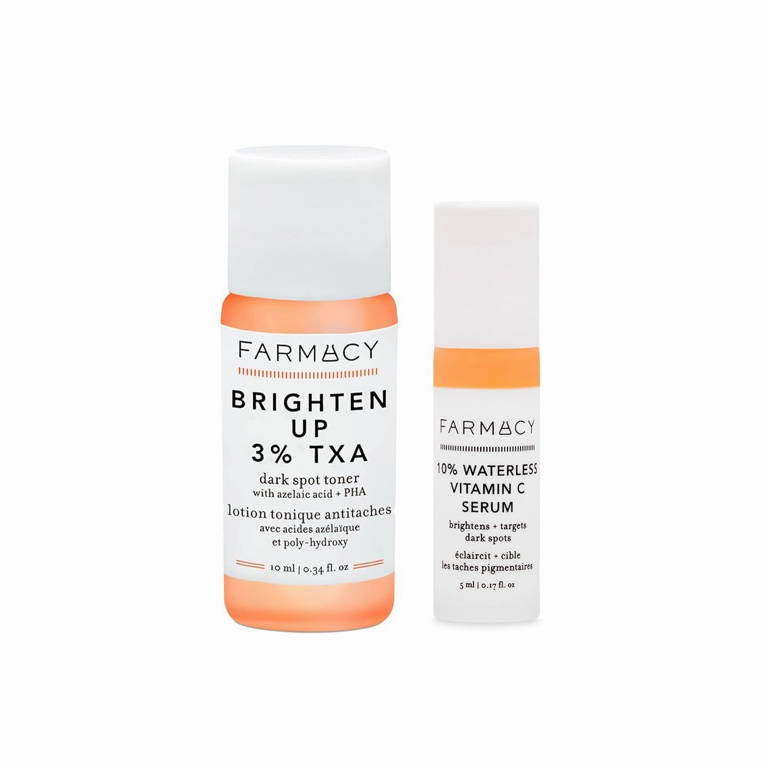Farmacy TXA Toner and Vitamin C Serum Bundle - Brightening Toner for Face & Waterless Vitamin C Face Serum