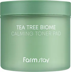 FARMSTAY Tea Tree Biome Calming Toner Pad - Gentle Exfoliating Daily Face Toner Pad, Exfoliation with PHA, 140ml / 70 Pads