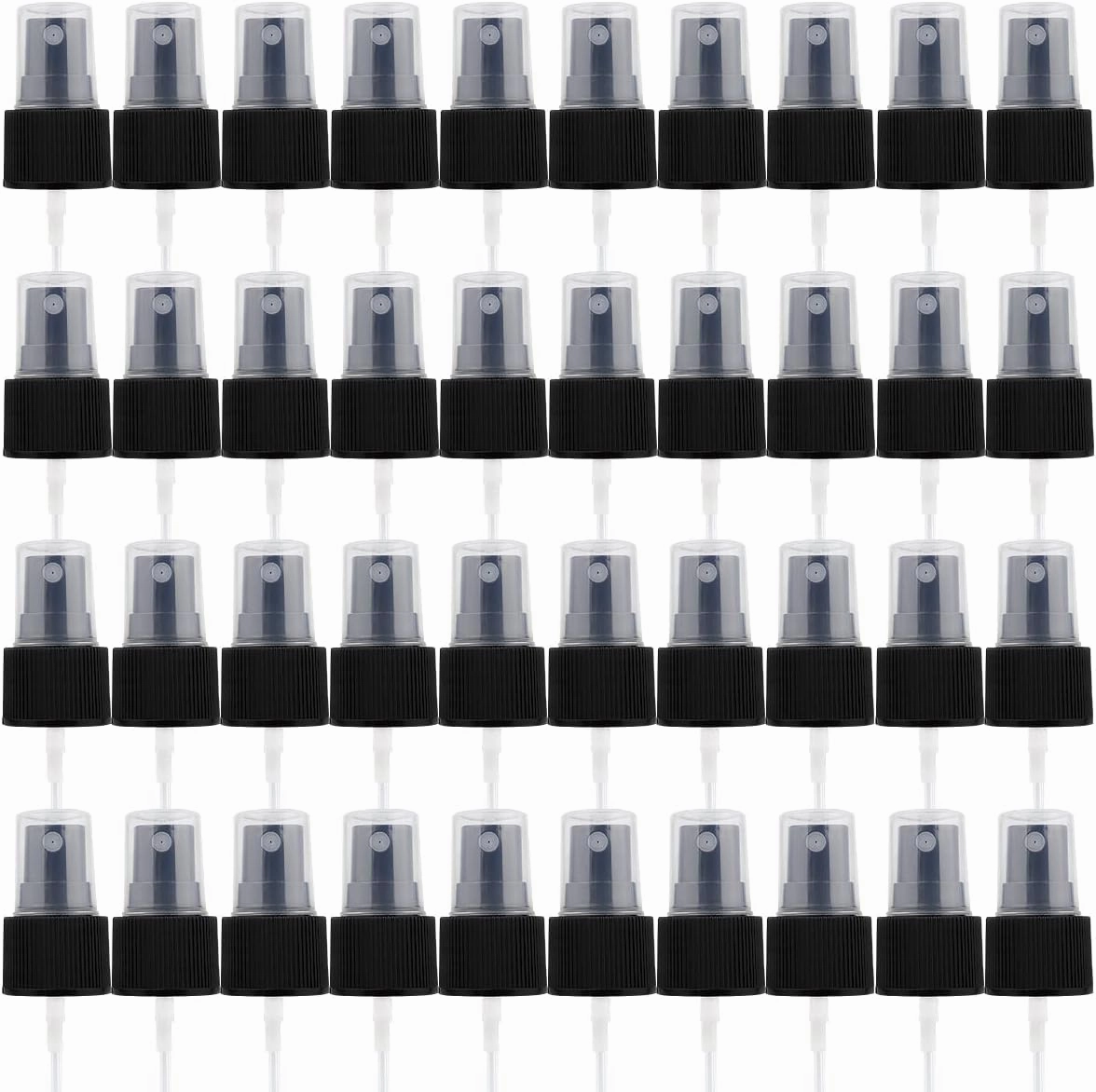 FERCAISH 40 Pcs Spray Bottle Tops, Replacement Pump Heads, Reusable Dispenser Caps, Fine Mist Sprayer, Cosmetic Spray Bottle (24 Caliber-Black)