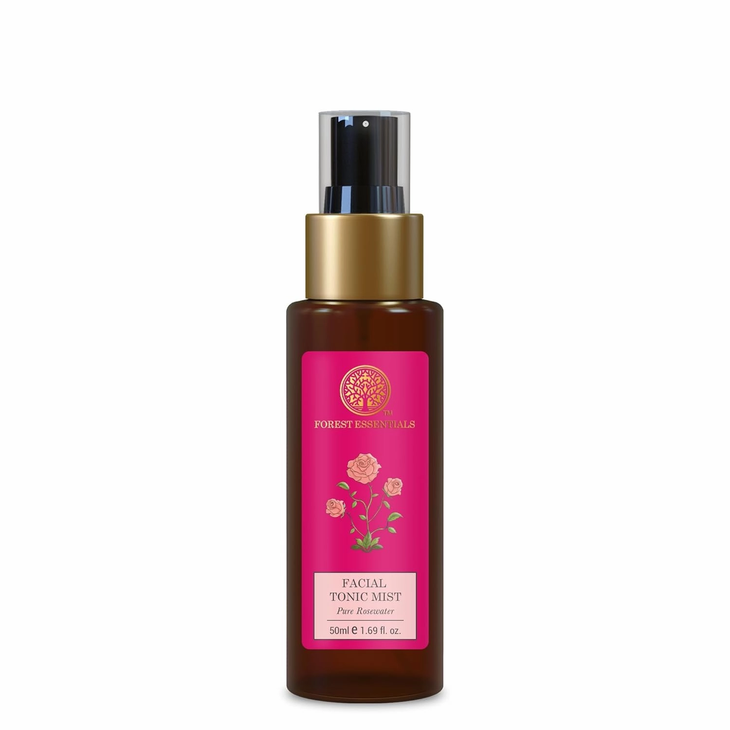 For est Essentials Facial Tonic Mist with Pure Rosewater | Hydrating Daily Toner For Glowing Skin| Hydrates Plumps & Minimises Open Pores for Glowing Skin, 50ml