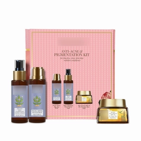 Forest Essentials Anti-Acne & Pigmentation Kit | 3 step Skincare Regime for Acne prone skin | Skincare Set Combo| Anti Acne Cream | Facial Ubtan | Facial Toner