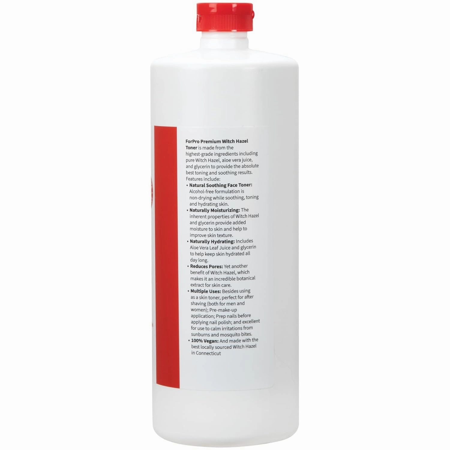 ForPro Premium Witch Hazel Toner, Alcohol-Free, Naturally Soothe, Tone & Hydrate Skin, Vegan, Cucumber Scent, 32 Fl Oz (Pack of 4)