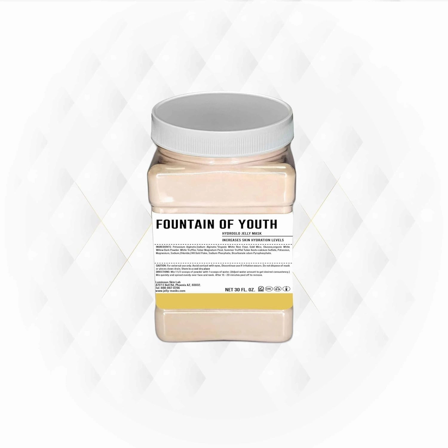 Fountain of Youth Jelly Face Mask - Professional Pack Peel-Off Facial Mask - Hydrating & Brightening for All Skin Types - 30 Fl Oz