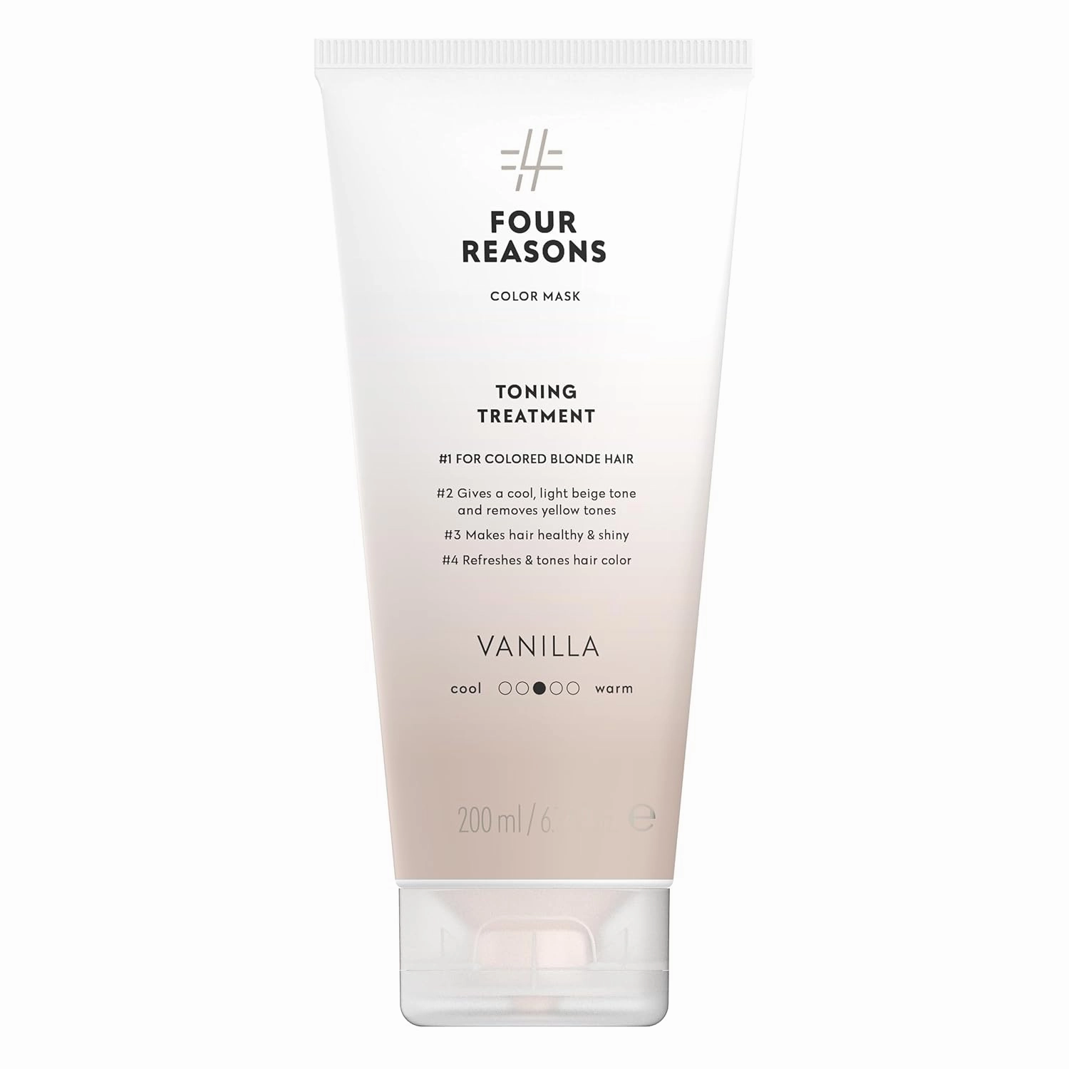 Four Reasons Color Mask - Vanilla Blonde - (27 Colors) Color Depositing Conditioner, Toning Treatment, Tone & Enhance Color-Treated Hair - Semi Permanent Hair Dye, Vegan and Cruelty-Free, 6.76 fl oz