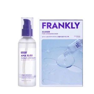 FRANKLY Texture & Glow Set – AHA Toner, 10 Collagen Sheet Masks for Smoother, Firmer, Hydrated Skin