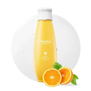 FRUDIA Citrus Brightening Face Toner (6.59 fl oz), Vitamin C Korean Toner with Mandarin Peel Extract, Vegan Vitamin C & Mela-Zero for Dark Spots & Radiance, and Sensitive Skin