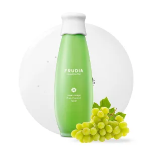 FRUDIA Green Grape Pore Control Face Toner (6.59 fl oz), Pore Minimizing Korean Toner with 89% Green Grape Extract, Tannin Pore Complex & Anti Sebum P for Sensitive Skin, Alcohol-Free