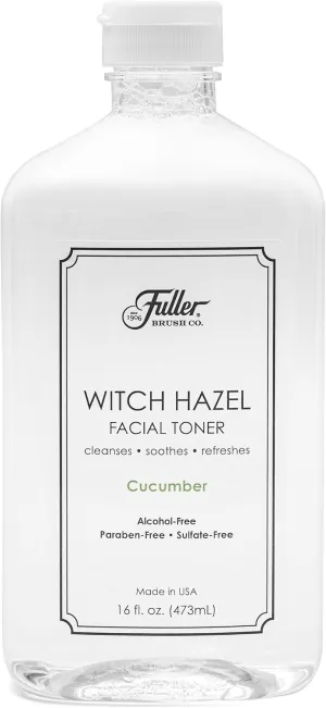 Fuller Brush Witch Hazel Facial Toner - Alcohol-Free, Organic Aloe Vera & Witch Hazel, 16 fl. oz, Paraben & Sulfate-Free, Cleanses - Soothes, Refreshes - Made in USA (Cucumber), Clear