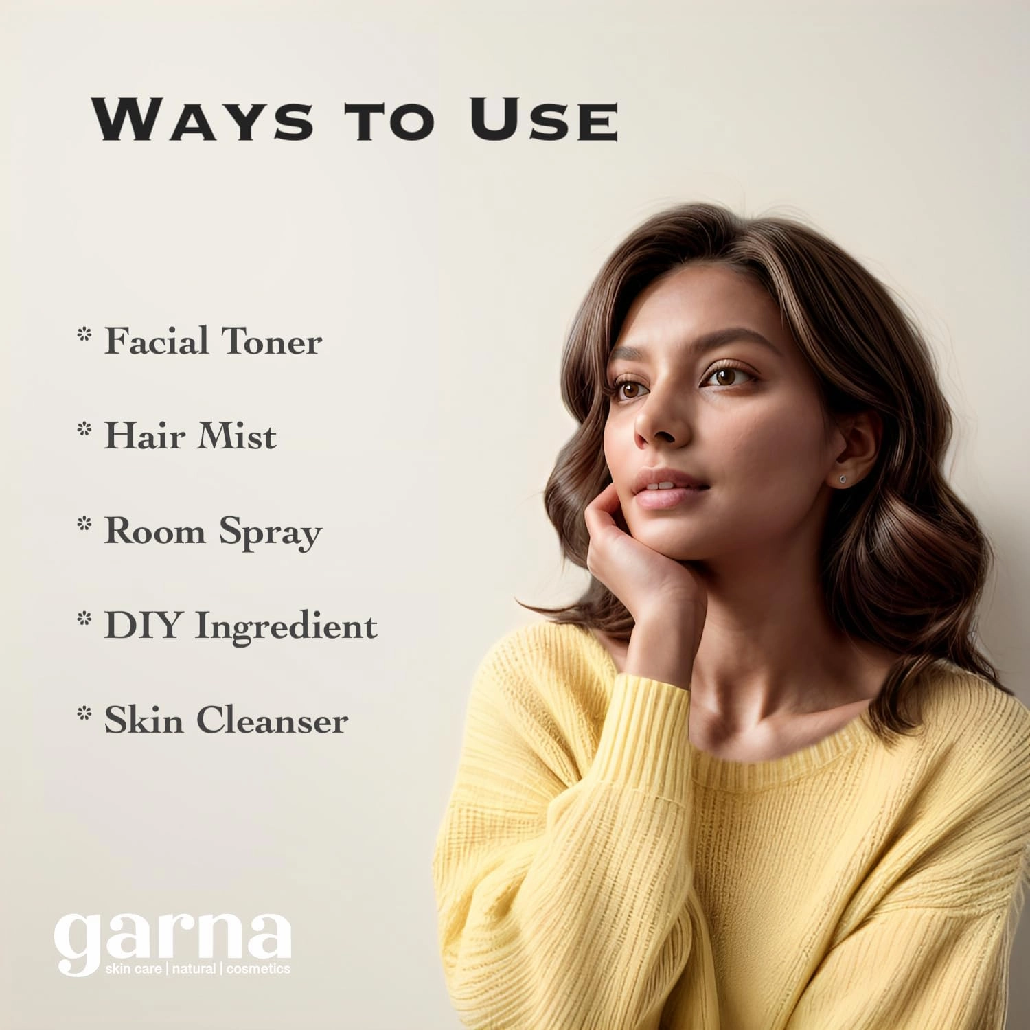 Garna Lemon Fruit Water Spray 6.8 fl oz (Pack of 2): Hydrosol Toner for All Skin Types, Hair & Skin Care - Citrus Refresh & Moisturizing Mist