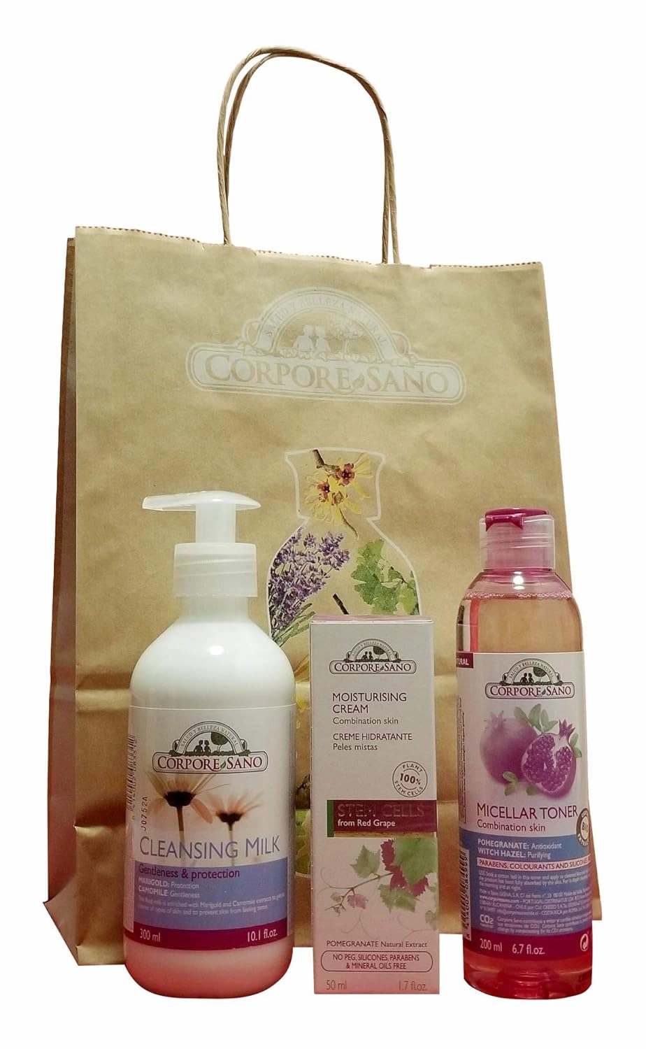 Gift Set for Women with Stem Cells Moisturising Cream, Cleansing Milk & Micellar Toner