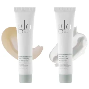 Glo Skin Beauty Clear Skin Hydration Duo Travel Size Skincare Set Includes BHA Clarifying Gel Moisturizer   Microbiome Restoring PM Moisturizer – For Clear Skin On The Go