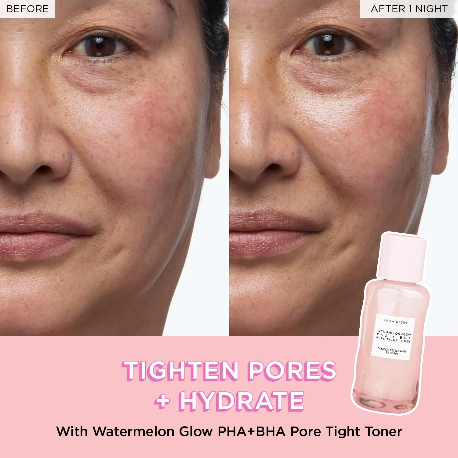 Glow Recipe PHA   BHA Face Toner - Korean Skin Care Pore Minimizer & Gentle Facial Exfoliator for Tightening, Hydrating & Exfoliating - Glycerin, Watermelon & Cactus Water (40ml)