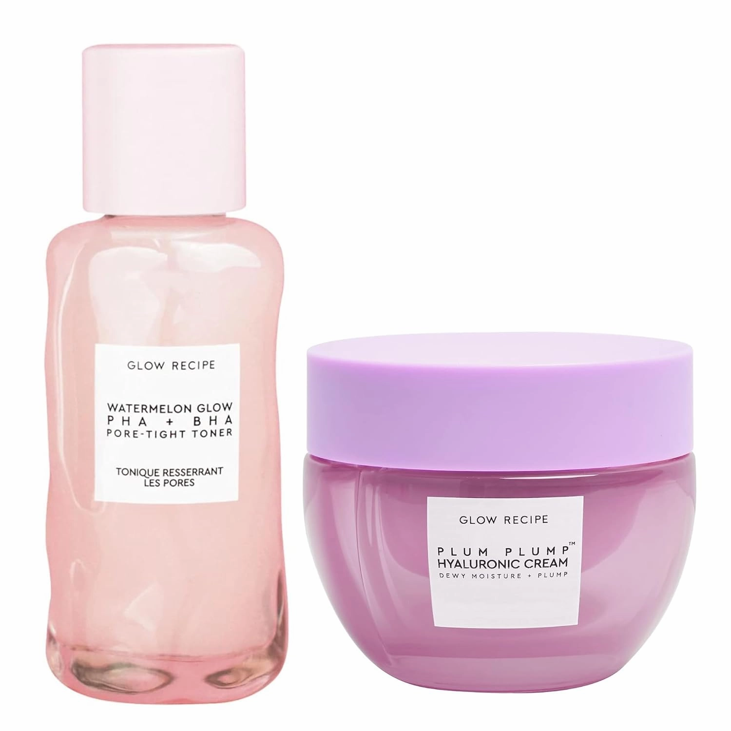 Glow Recipe Glow Reciple Mini Watermelon Glow PHA   BHA Facial Toner & Pore Minimizer with Hyaluronic Acid (40 ml)   Plum Plump Hyaluronic Acid Moisturizer Face Cream for Dry Skin (50 ml)