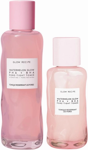 Glow Recipe Toner Duo - Glow Recipe PHA BHA Pore Minimizer & Facial Exfoliator for Glass Skin - Tightening & Hydrating Skincare with Hyaluronic Acid (150 ml & 40 ml)