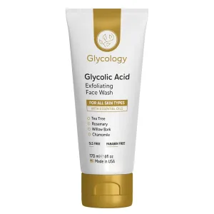 Glycolic Acid Face Wash 6oz- Exfoliating Face Wash for Women w/ 10% Glycolic Acid, Salicylic Acid Cleanser & AHA For Sensitive, Oily & Acne Prone Skin-Made in USA