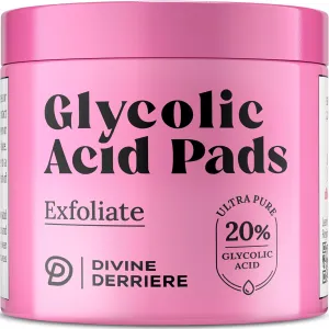 Glycolic Acid Pads with Vitamin C - Toner Pads for Face Cleansing With Tea Tree Oil - Exfoliating Pads with 20% AHA & Vitamins E, B3, B5 - Facial Peel Resurfacing Pads, Glycolic Acid Peel (50)