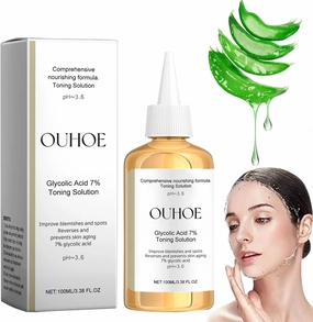 Glycolic Acid 7% Toning Solution, Gentle & Refreshed OUHOE Glycolic Sour 7% Toning, Glycolic Sour 7% Toning, Soothes and Hydrates The Skin, Exfoliating Serum for Face, Astringe Pores (1pc)