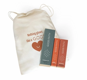 Good Faith - GOOD   Glowing Set - Brightening Skincare Value Kit - 3pcs Exfoliating Toner, Brightening Serum, Softening Moisturizer - Vegan - Cruelty Free