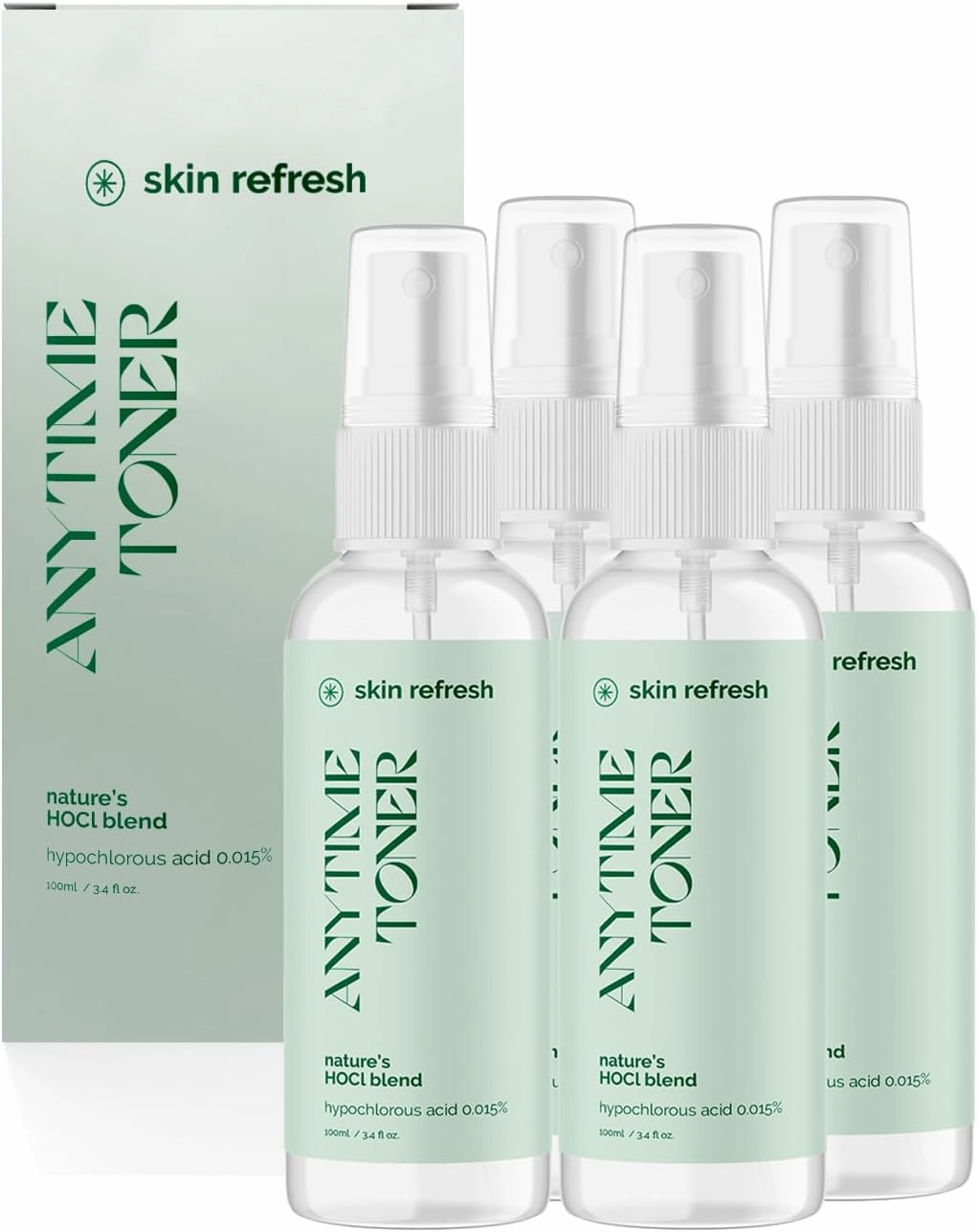 Good Salt Living Skin Refresh Anytime Skin Toner for All Skin Types, Made in The USA, 3.4 Ounce Bottle, 4-Pack