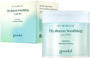 GOODAL Heartleaf Houttuynia Cordata Hyaluron Soothing Clear Pad 70 Sheets, Calming Redness Relief Daily Facial Toner Pad for Sensitive Skin, Korean Skin Care, Instant Cooling