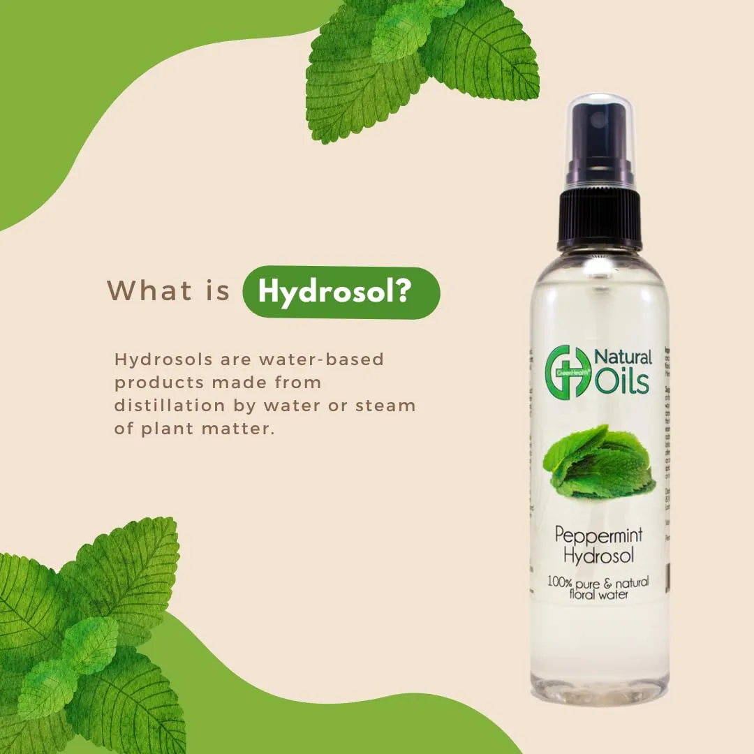 GreenHealth Peppermint Hydrosol (Floral Water) - 32 fl oz Plastic Jug w/Cap - 100% Pure (NOT Oil)