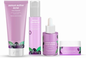 HA Jamun Active Acne Regime, Toner, 0.5% w/w Salicylic Acid Cleanser, 2% Salicylic Acid Serum & Moisturizer