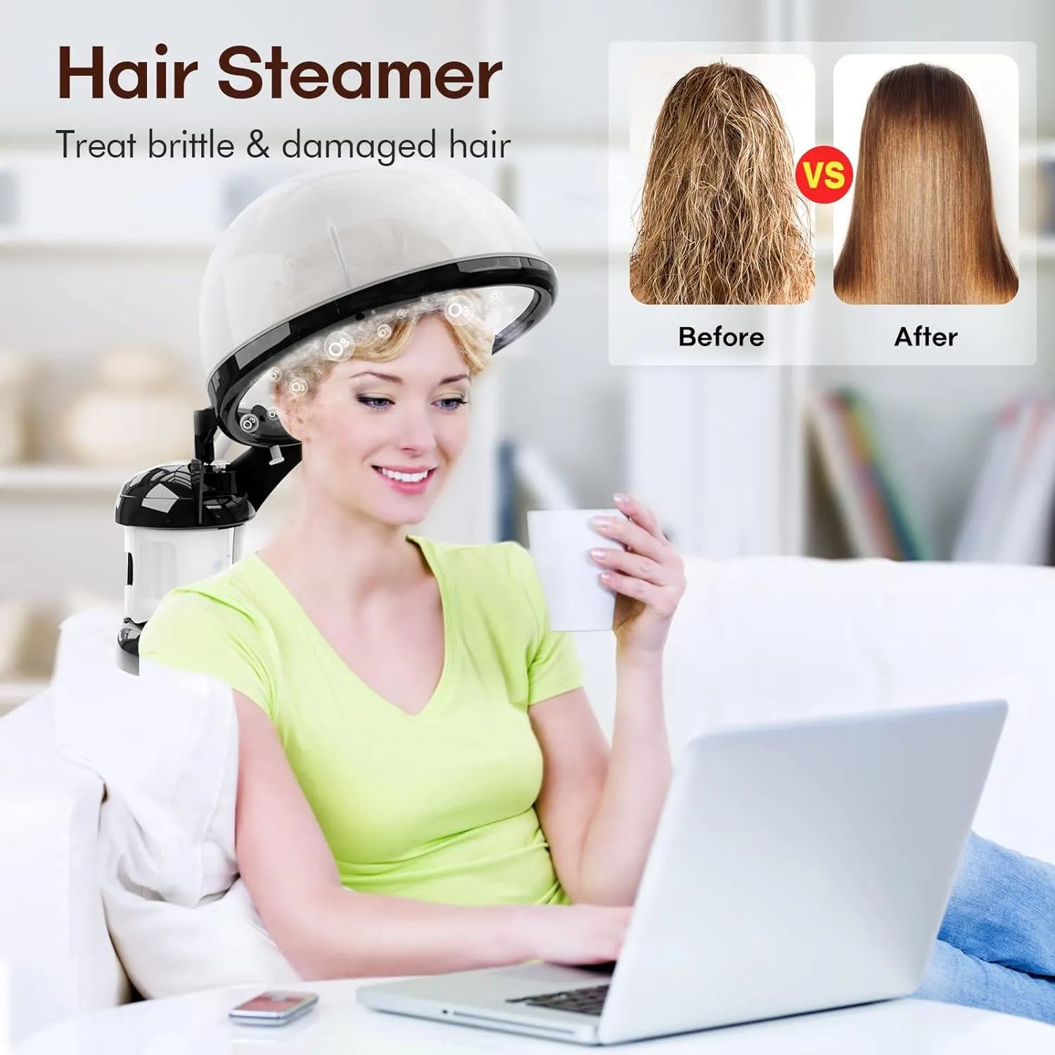 Hair Steamer Kingsteam 2 in 1 Ozone Facial Steamer, Design for Personal Care Use at Home or Salon Barber