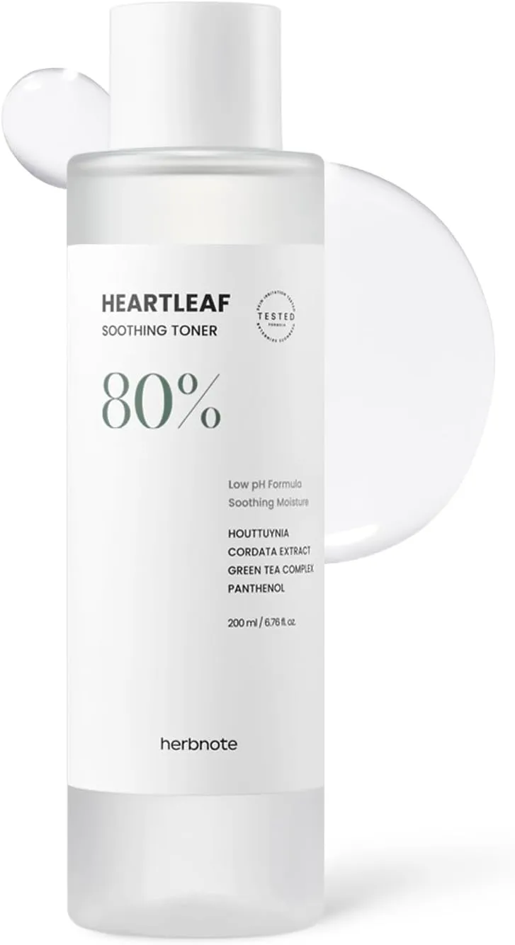 Heartleaf Soothing Moisture Toner - Low pH, 80% Heartleaf Extract, Enriched with Houttuynia Cordata & Green Tea, Clinically Tested, No Irritation - Ideal for Sensitive Skin, 6.76 f l. oz