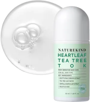 Heartleaf Tea Tree Tok, Acne Treatment, Soothing Toner Serum, Centella Asiatica, Korean Facial Skincare for Pore Control, Calming, Nourishing. 50ml, 1.69 fl. oz.