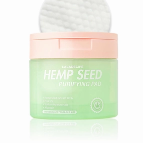 Hemp Seed Purifying Facial Pads – Korean Toner Pads with 83% Hemp Seed Extract & 5% PHA – Gentle Exfoliating & Hydrating Skincare for Sensitive & Troubled Skin (70 Pcs)