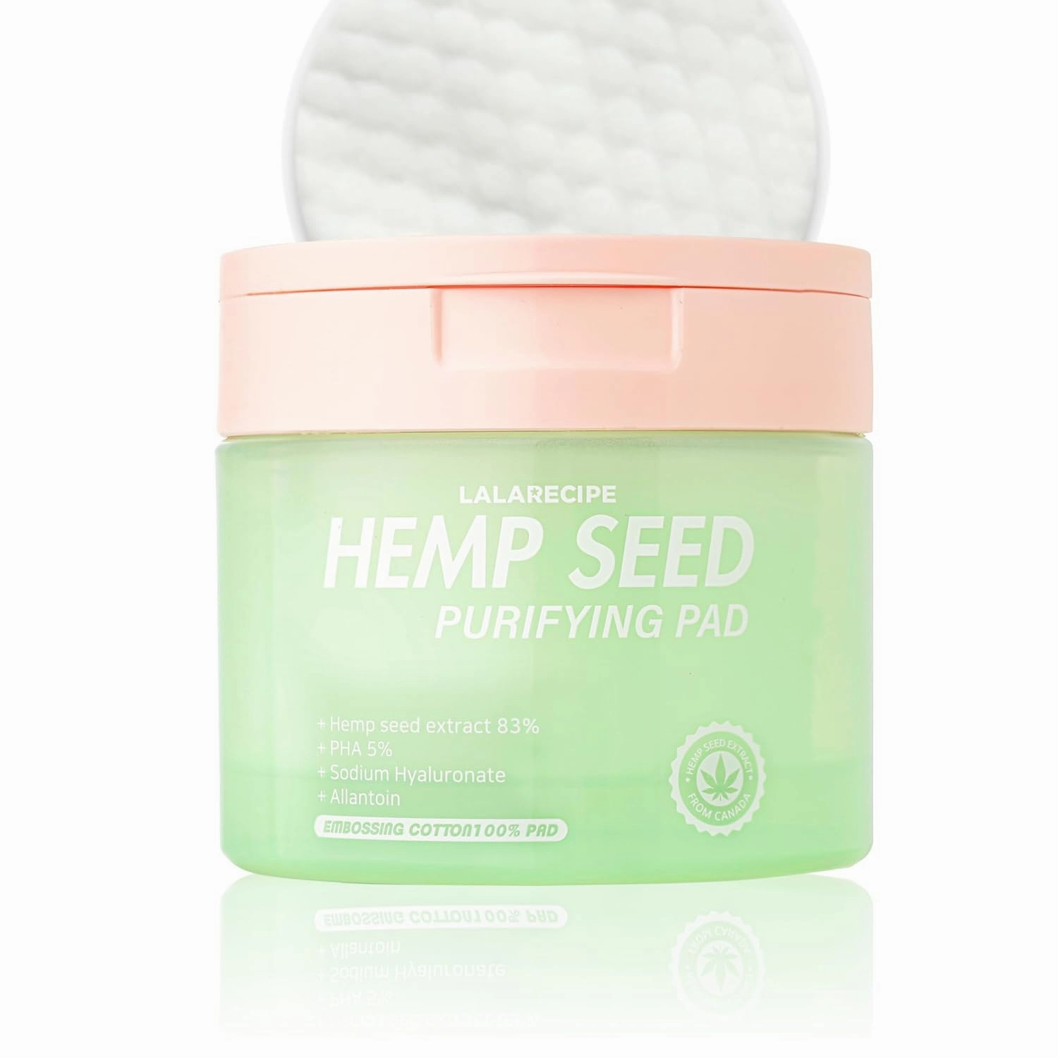 Hemp Seed Purifying Facial Pads – Korean Toner Pads with 83% Hemp Seed Extract & 5% PHA – Gentle Exfoliating & Hydrating Skincare for Sensitive & Troubled Skin (70 Pcs)