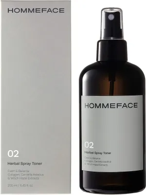 HOMMEFACE Men’s Herbal Spray Face Toner, 8.45 fl. oz. - Alcohol-Free, Hydrating and Balancing Facial Mist with Witch Hazel, CICA Extract, Anti Aging, Aftershaving, for All Skin Types