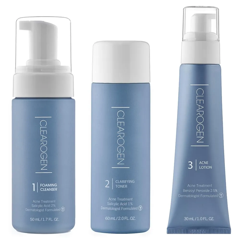 Hormonal Acne Solution Natural Anti-DHT Ingredients Formula Benzoyl Peroxide, 1 Month Original Benzoyl Kit