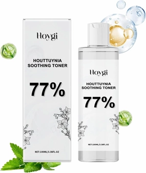 Houttuynia Cordata Toner - Oil Control & Hydration for Oily Skin, Glycerin & Hyaluronic Acid Formula to Balance Skin & Soothe Irritation, Lightweight Non-Greasy Facial Care（3.38FL.OZ）