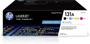 HP 131A Black, Cyan, Magenta, Yellow Toner Cartridges for HP Printers | Works with Printer Series: LaserJet Pro 200 color M251, LaserJet Pro 200 color MFP M276 | CF210AQ1
