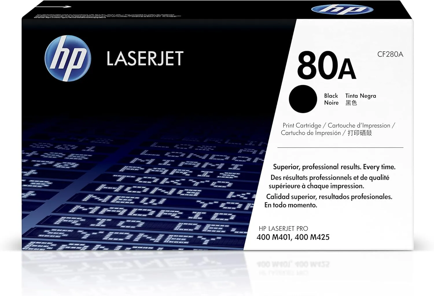 HP 80A Black Toner Cartridge for HP Printers | Works with Printer Series: LaserJet Pro 400 M401, LaserJet Pro 400 MFP M425 | CF280A