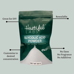 HuetifulLabs Glycolic Acid Exfoliant Powder for Skin Rejuvenation, 100G, Helps Reduce Fine Lines, Age Spots and Hyperpigmentation