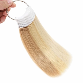 Human Hair Swatches 3 Natural Levels for Salon Testing Color Sample 30 Piece 8 Inch, Lightest Blonde/Light Blonde/Light Brown, 1 Free Black Swatches