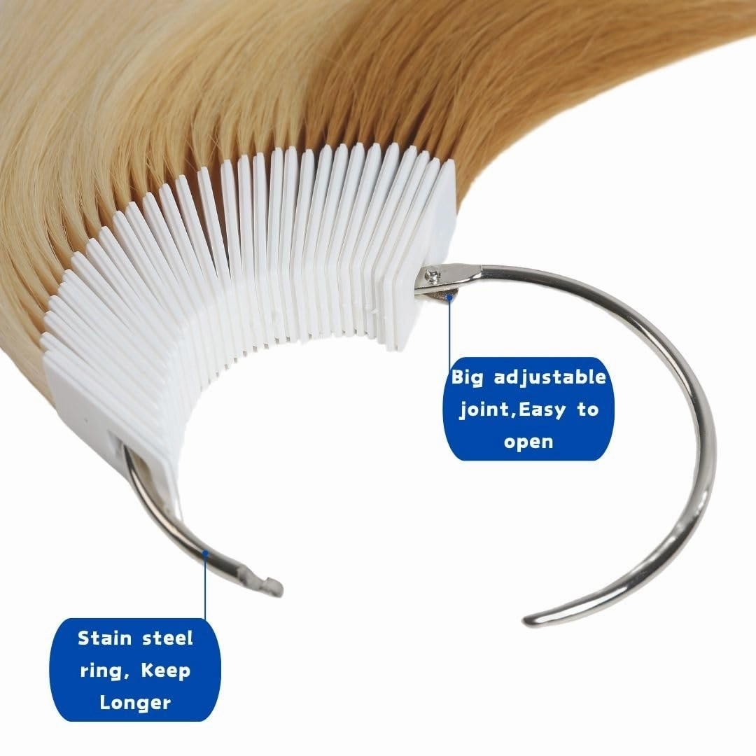 Human Hair Swatches 3 Natural Levels for Salon Testing Color Sample 30 Piece 8 Inch, Lightest Blonde/Light Blonde/Light Brown, 1 Free Black Swatches