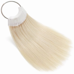 Human Hair Swatches Testing Color Samples for Salon Color Rings, Lightest Blonde 30 Pieces 8 Inch